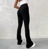 Pantalones Casuales Diarios Versátiles para Mujer de Cintura Alta Sólidos con Estampado Elástico que Envuelven la Cadera
