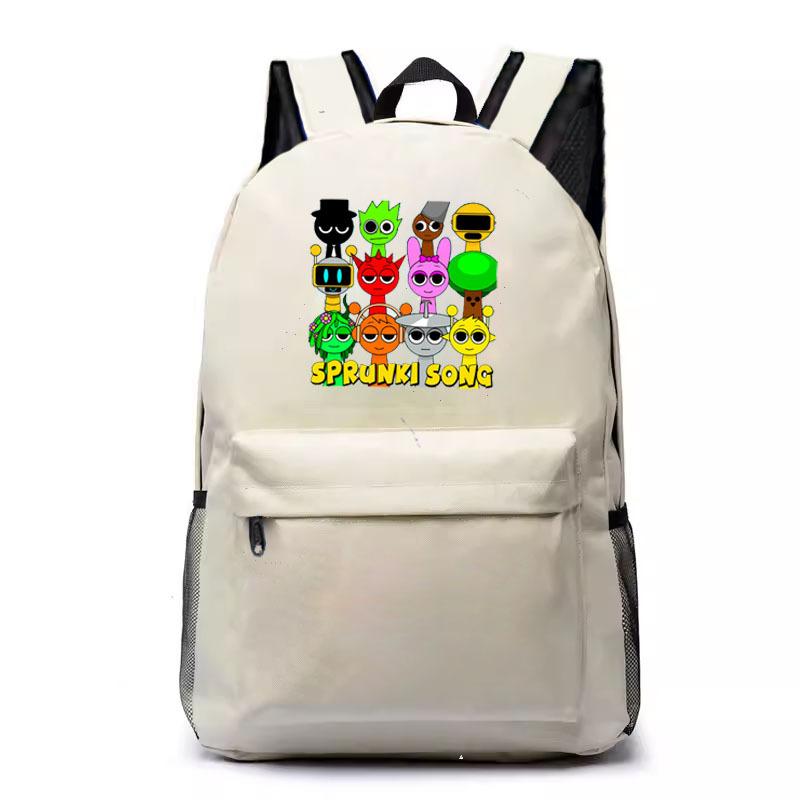 Rhythm Box Sprunki Cartoon Game Printed Backpack Student Bag Canvas Bag Children Cartoon