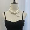 Silk scarf new pearl necklace spring and summer thin magnetic buckle lazy silk scarf women's pendant scarf collarbone chain