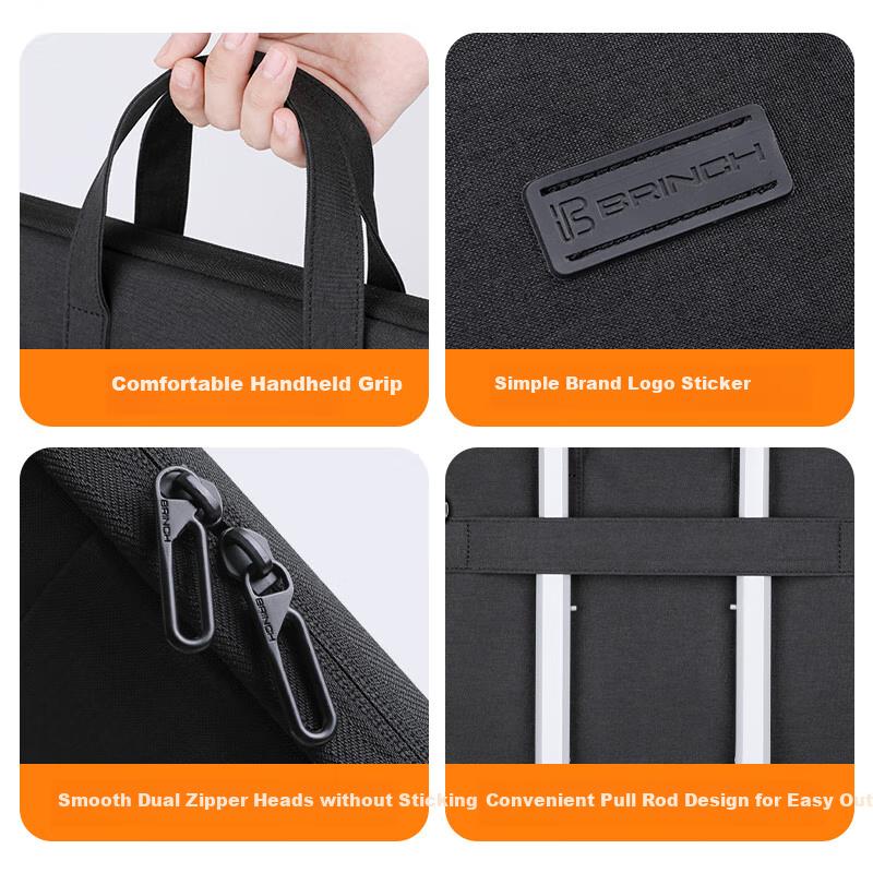 BRINCH Laptop Bag, 15.6/16 Inch Business Handbag, Suitable for Huawei, Xiaomi, Apple Laptops