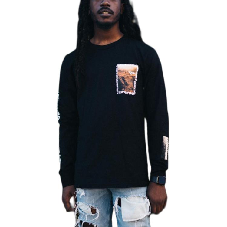 Stussy Classic Poster Font Long Sleeve American Vintage T-Shirt Unisex T-Shirt 1994492-BLACK