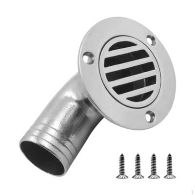 Boat Floor Drain for Marine Use, 90 Degree Deck Water Outlet Replacement Parts