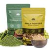 SAPTAMVEDA 100% Organic Moringa Powder and Organic Amla Powder (150 Gms + 150 Gms) - Superfood Combo Pack Of 2-300gms | Indian Gooseberry Powder|