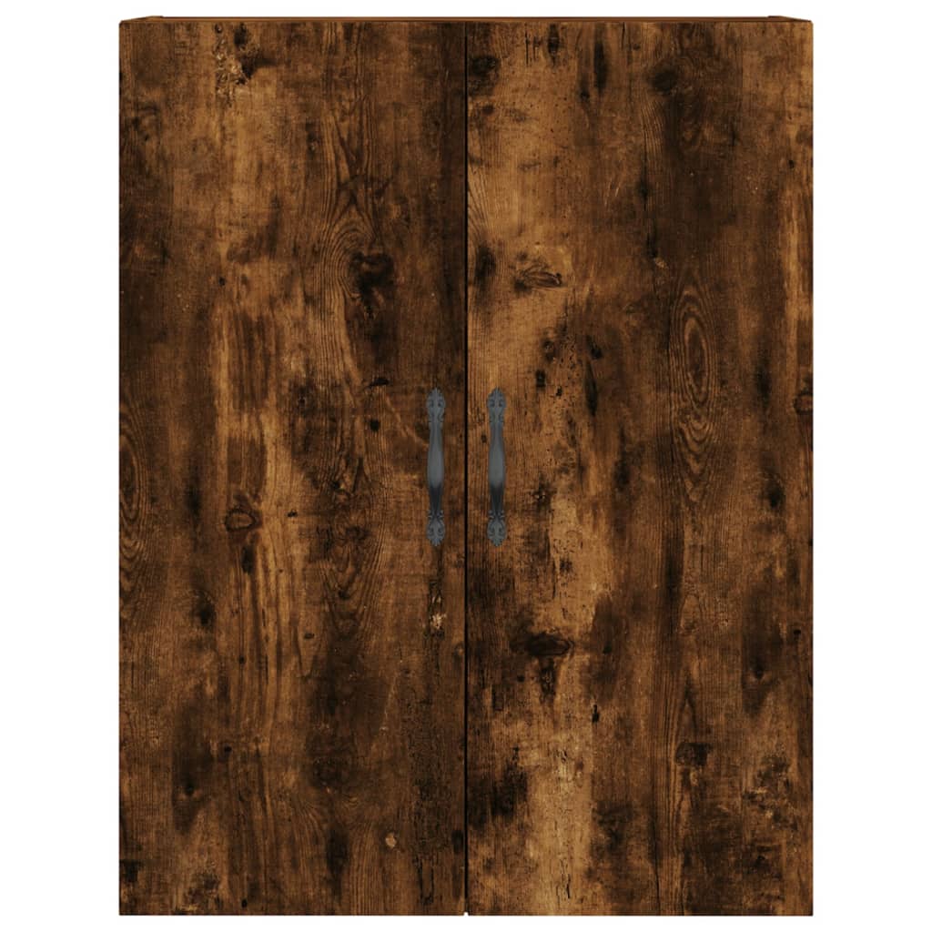 Vidaxl Witrynka Przydymiony Dąb 69,5X34X180 Cm Materiał Drewnopochodny