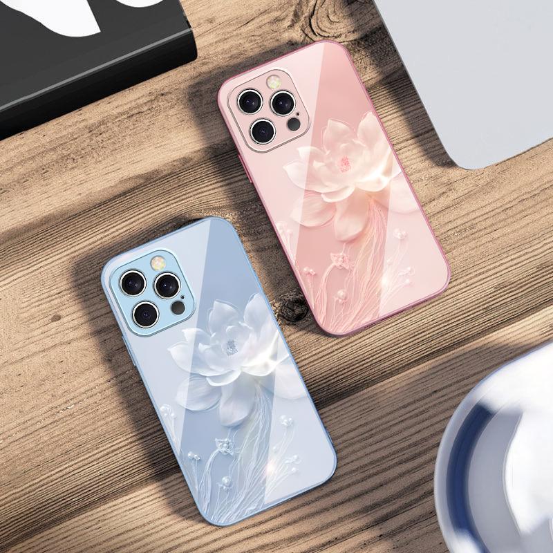 Misty and Gentle Flowers For iPhone 17 Air 16 E 15 14 13 Plus 12 Mini 11 17 Pro Max XR Xs Max 16E 7 8 Tempered Glass Phone Case