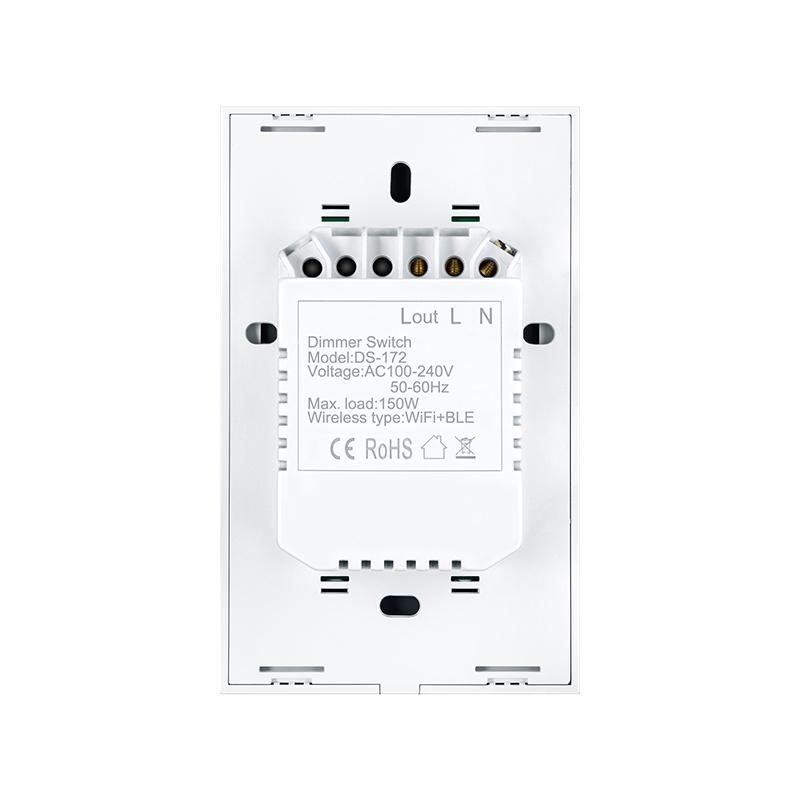 LEDEAST DS-172 110V US Standard Glass Panel Wall Wifi Switch Aleax Google Voice Control Tuya Smart Dimmer Switch