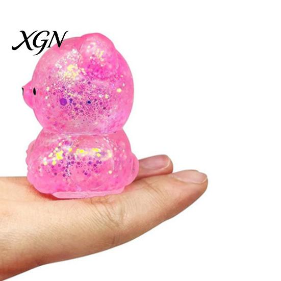Mini Stress Toy Glitter Bear Squeeze Relief Clear Sugar Office Desk Ball Sensory Soft Slow Rising Decompression Fidget