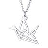 Fashion Jewelry Vintage Charm Hollow Origami Thousand Paper Crane Necklace For Women Girl Party Gifts
