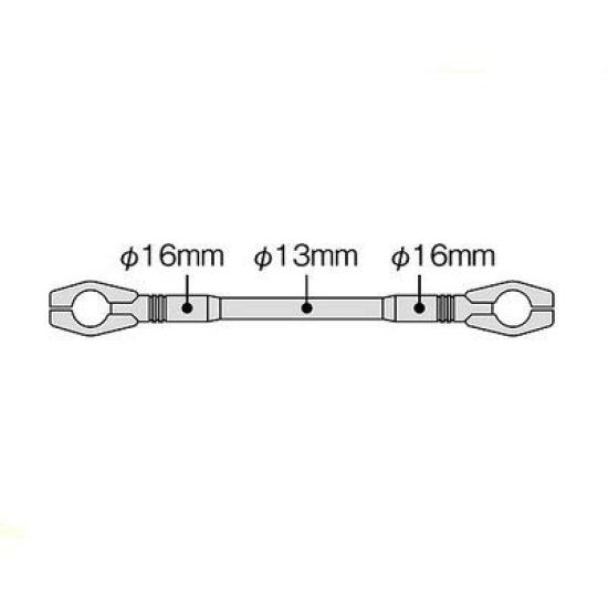 HURRICANE Handle Brace for inch Slim Size S All HB0689B 7/8 handlebars, Type, (255mm), Black,