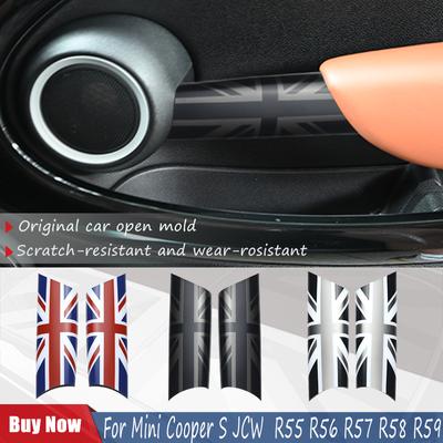 The Black Jack Car Interior Door Handle Cover  for Mini Cooper S JCW Clubman R55 R56 R58 R59 Modified Parts Styling