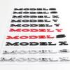 phbvg5 1Pcs Car ABS Letters Logo Sticker Decal Rear Trunk Decoration Accessories For Tesla Model Y Model S Model X Replacement Badge