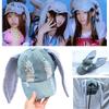 Omg Newjeans Hanni Danielle Round Top Baseball Cap With Rabbit Ears For Summer