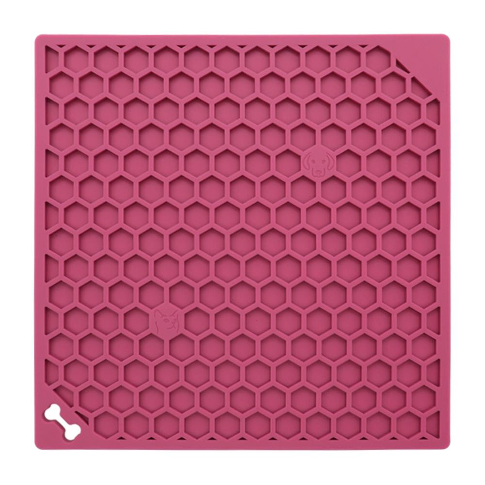 Pet Lick Mat Honeycomb Pattern Slow Feeder Anti-Choke Suction Cup Licking Pad for Dogs/Cats