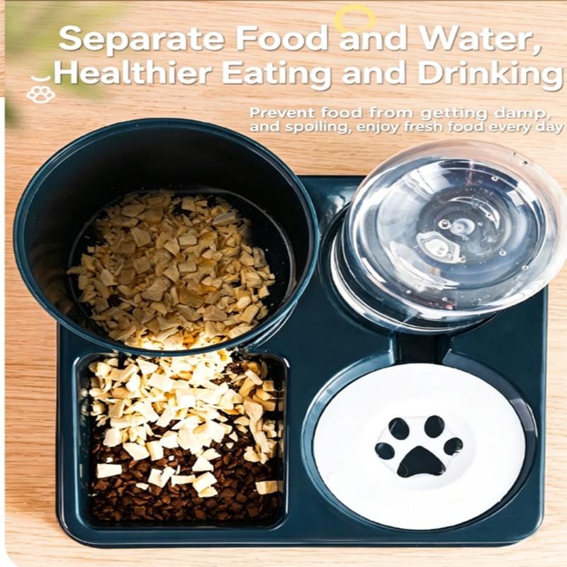 Non Slip Food Water Double Layer Raised Feeding Bowl No Spill Design for Cat Puppy Household Daily Pet Supplies