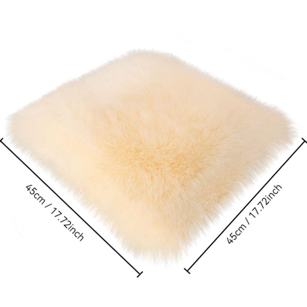 Car Accessories Long Plush Car Seat Cover Automotive Interior Warm Car Seat Cushion Washable Thick Square Cushion Car