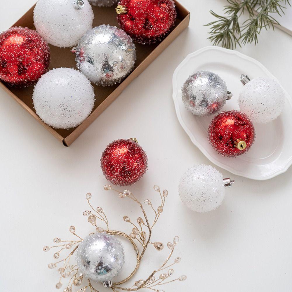 6/12pcs Delicate Christmas Ball Set 4/6/8cm Hanging Ornament Christmas Tree Pendant  New Year