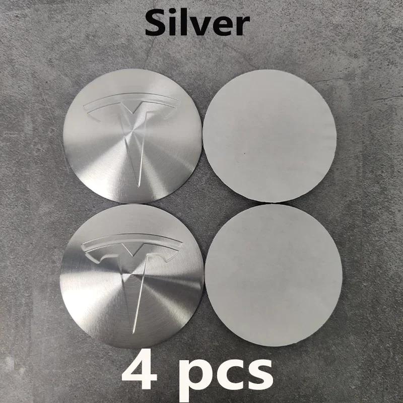 Car Sticker 2025 Hot 4pcs 56mm Tesla Hub Cap Center Cap Logo Stickers - Waterproof Durable Decals for Model 3/Y/S/X, Car Wheel P
