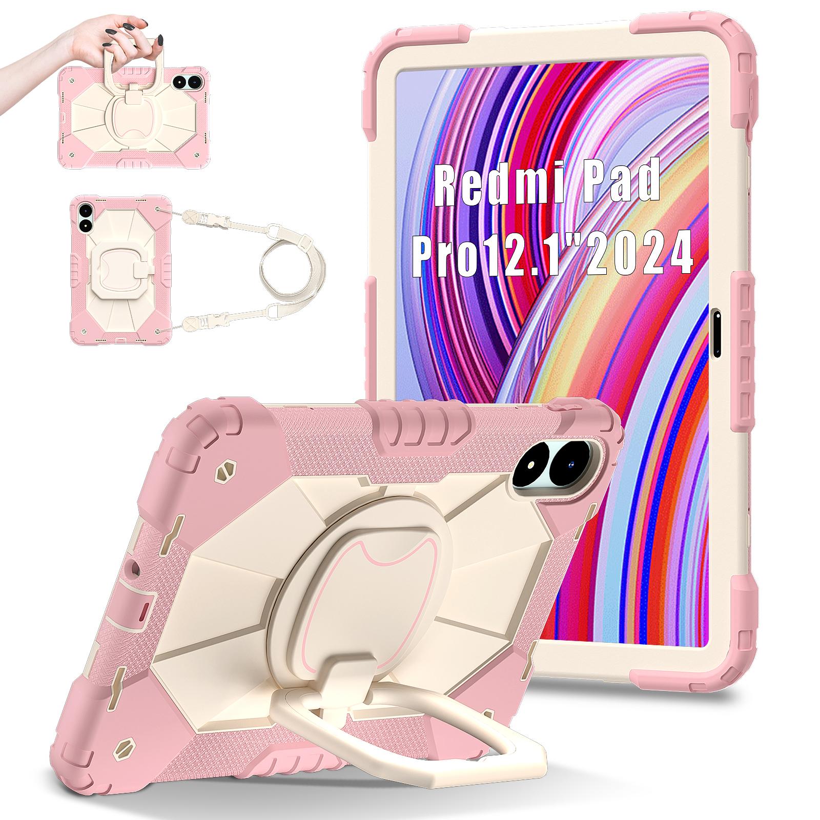 

Чехол для планшета Xiaomi Redmi Pad Pro 12,1 дюйма, чехлы для планшетов, защитный силиконовый чехол для Xiaomi POCO Pad 12,1 дюйма 2024, противоударный чехол Redmi Pad Pro 12.1 розового золота