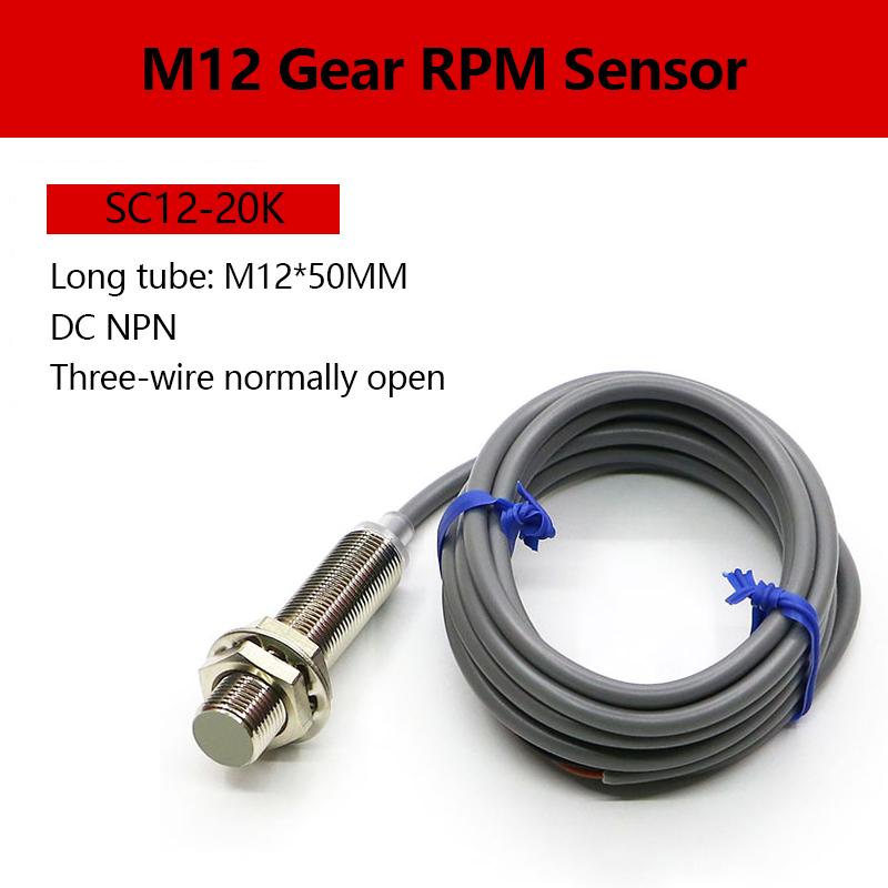 

Датчик скорости SC12-20K-L NPN трехпроводной нормально открытый NO M12 обнаружение металла расстояние 4 мм