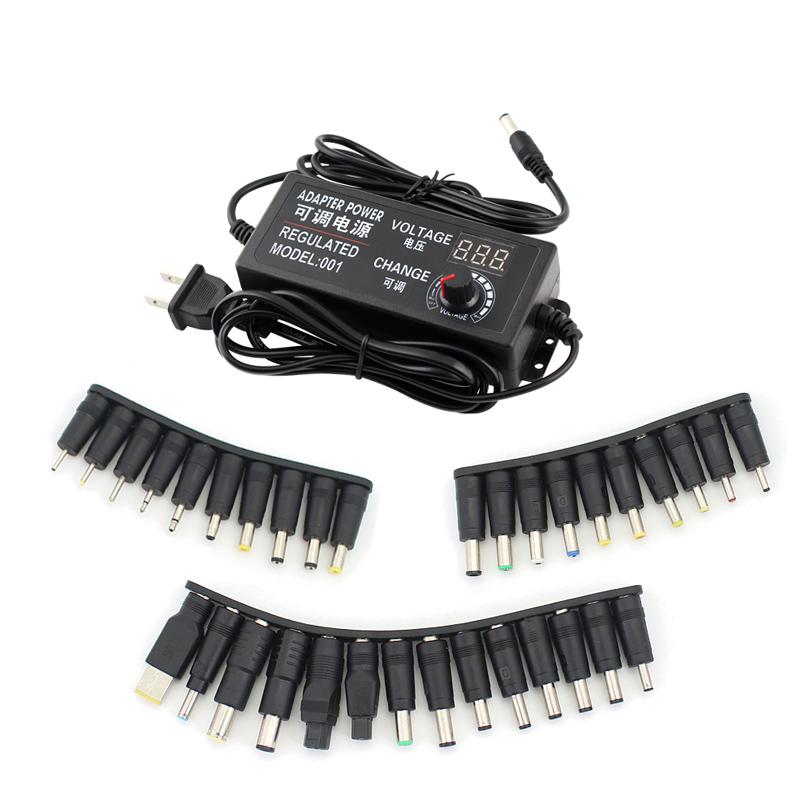 AC Adjustable Power Supply 3V-24V 3A AC DC 8 Plug Connect Universal Adapter Adjustable AC TO DC 220V 110V TO 3V 24V 9W 72W EU US