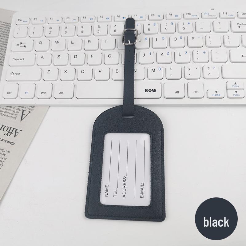 Premium PU Leather Luggage Tag with Stitching and Signature Card