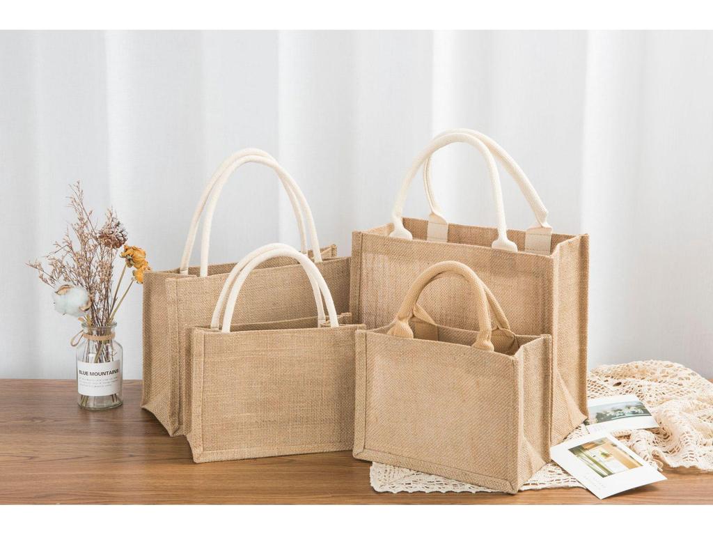 In-Stock Muji-Inspired Plain Linen Tote Bag - DIY Hand-Painted Souvenir & Shopping Jute Bag