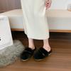 Mao Mao slippers women's wear 2025 autumn and winter new rabbit hair half slippers Muller shoes Mao Mao shoes home cotton slippers