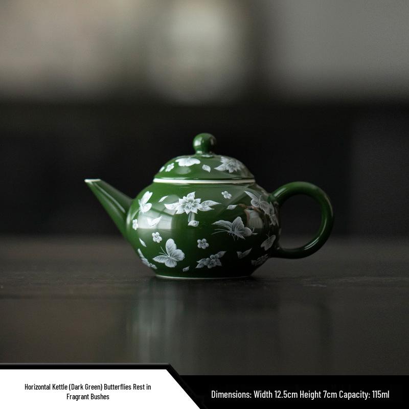 Red Xishi Ceramic Tea Pot - Elegant Chinese Style for Women, Single-Serve, Colored Glaze Design