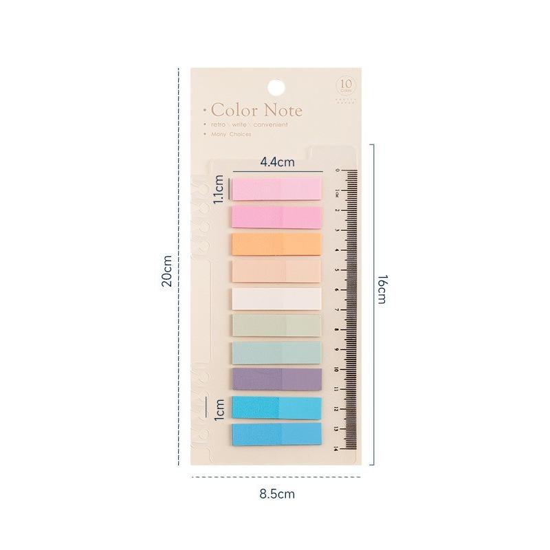 Solid Color Sticky Note Index Label Book Notebook Page Marker Paper Bookmark Tearable Waterproof Stationary Stickers