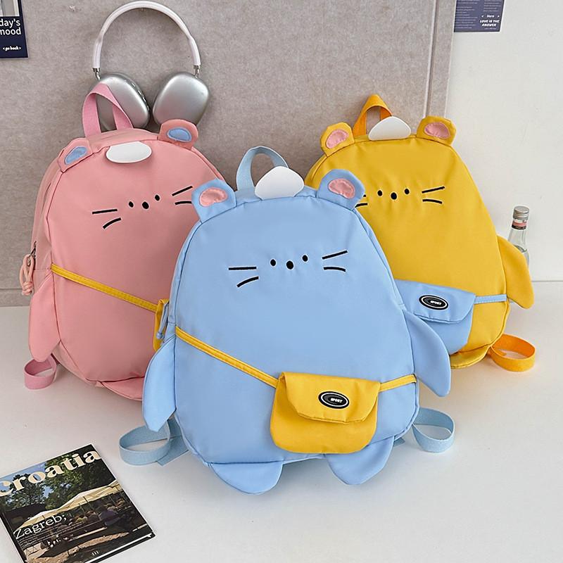 Cartoon Cute Cat Kids Backpack Lightweight Nylon Bag For School And Use Outdoor