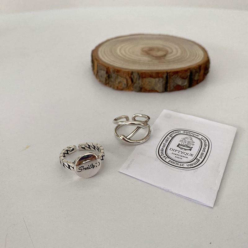 Trendy Pure 925 Silver Smiley Face Ring Adjustable Size Perfect For Womens Accessories