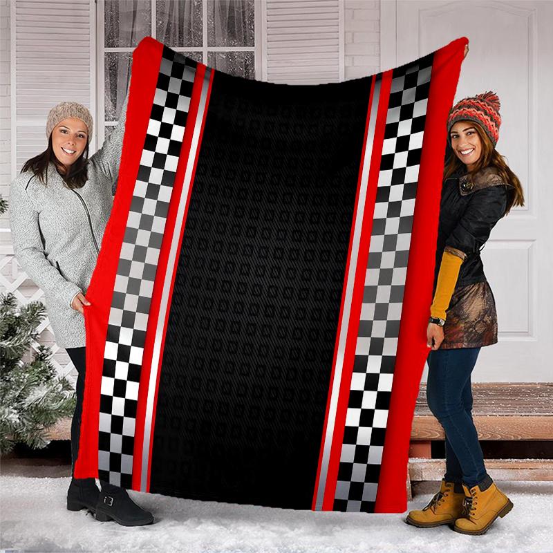 Racing Theme Printed Blanket - Perfect for Couch, Bed, Travel & Outdoor Use | Machine Washable, Cozy & Durable.