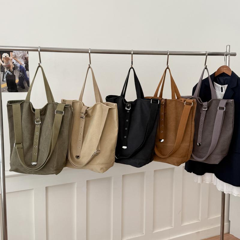Borsa a Tracolla/Crossbody da Donna in Tela di Grande Capacità a Colore Singolo