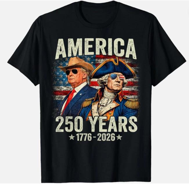 Vtipné 250 let výročí Ameriky 250. Trump Washington Unisex tričko