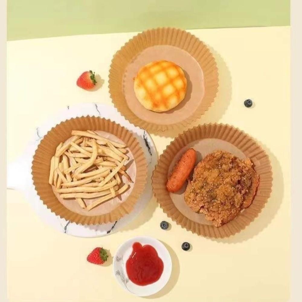 50/100 Pcs Heat Resistant Baking Paper Bowl Non-Stick Oil-Absorbing Paper Air Fryer Paper Oven