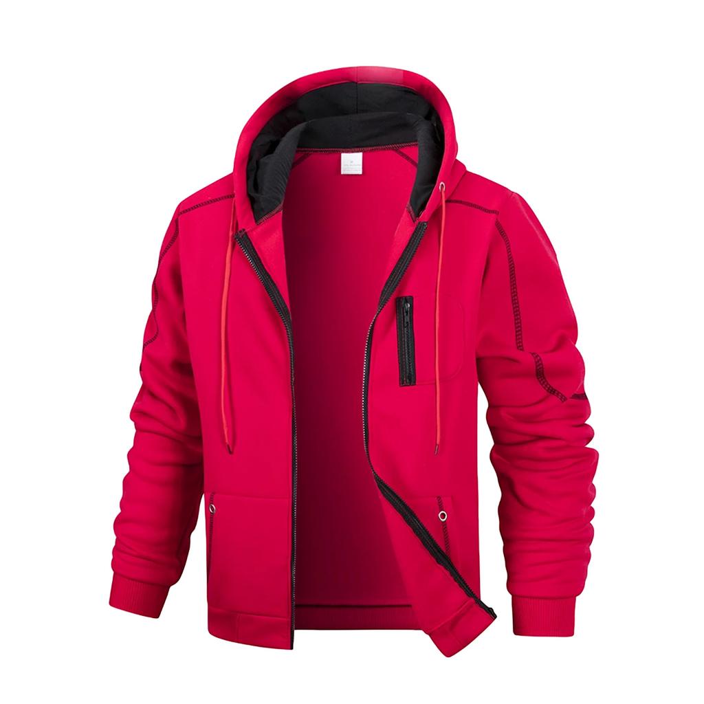 Men's Solid Color Zipper Sweatshirt Men's Sports Large Size Casual Sweatshirt Jacket