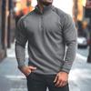 Men's Color Half-Zip Sweatshirt Men's Sports Large Size Casual Pullover Sweatshirt