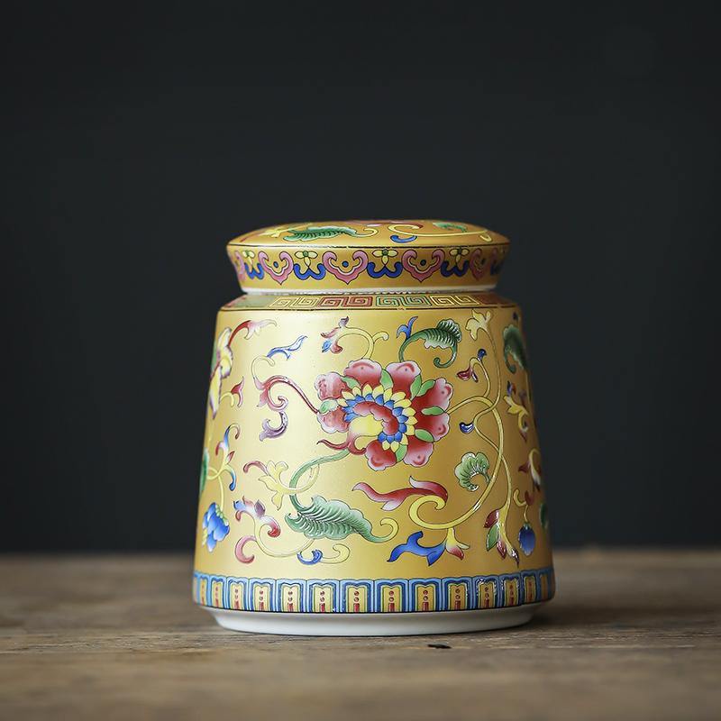 Creative Painted Ceramic Jar Portable Tea Candy Jar Household Multifunctional Nut Coffee Bean Storage Box Kitchen Food Container