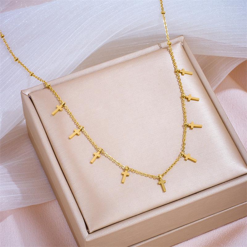 Trendy Minimalist Multi-Heart Moon Star Pendant Necklace – Stainless Steel Choker