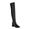 Krazing Pot PU Autumn Winter Shoes Thick High Heels Super Size Stovepipe Boots Round Toe Keep Warm Zipper Over-the-knee Boots