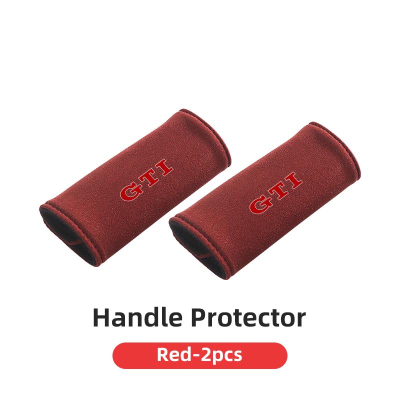 abcd1 2PCS Car Door Inner Handle Protective Cover Fur Protector Case Accessories For Volkswagen VW GTI Passat Golf Tiguan Polo