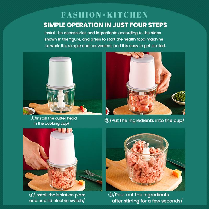 Elektrický sekáček na potraviny 300ml Drtič česneku Mlýnek na maso Mini lis na česnek Drtič na zeleninu Drtič