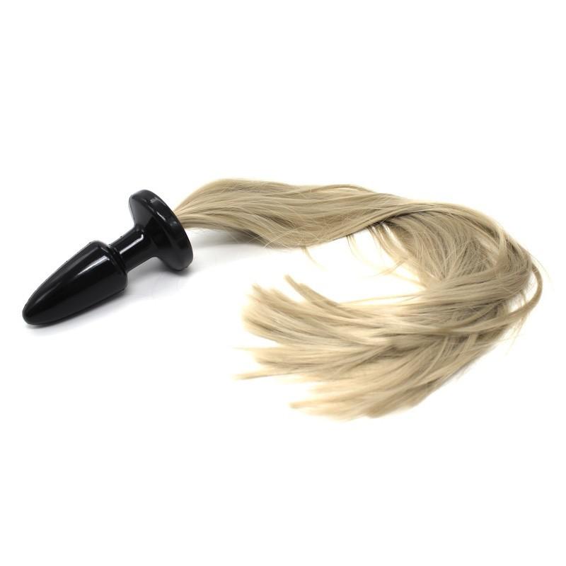 Fetish Animal Cosplay Horse Tail Anal Plug Silicone Pony Tail Butt Plug  Dildo Stimulator Masturbation Sex Toy For Women Men