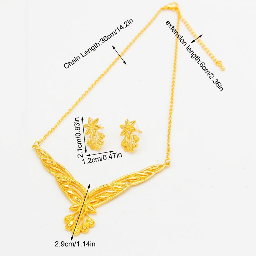 3-teiliges vergoldetes Dubai Damen Mode Schmuck Halsketten-Set, Saudi-Arabischer Schmuck