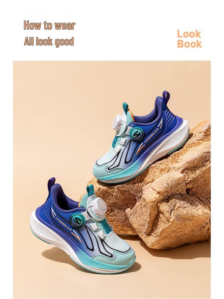 Scarpe da Ginnastica Traspiranti Happy Bear a Doppia Rete per Bambini - Scarpe da Corsa Primavera/Autunno per Ragazzi