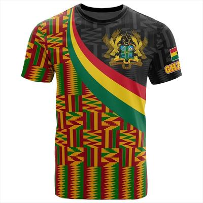 Maglietta Stampata in 3D con Mappa della Bandiera del Ghana per Uomo Abbigliamento Casual Maglietta per Bambini GHA Emblema Nazionale Maglietta Sportiva Maschile Maglia Africa Top
