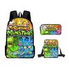 Monster Music Schoolbag Trendy Backpack European and American Retro Schoolbag Third Grade~ Fourth Grade Bag