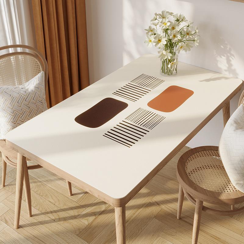 

Modern Simple Pvc Waterproof, Oil-Proof And Anti-Scalding Leave-In Table Mat Leather Tablecloth Dining Table Mat Coffee Table Mat 50*80cm