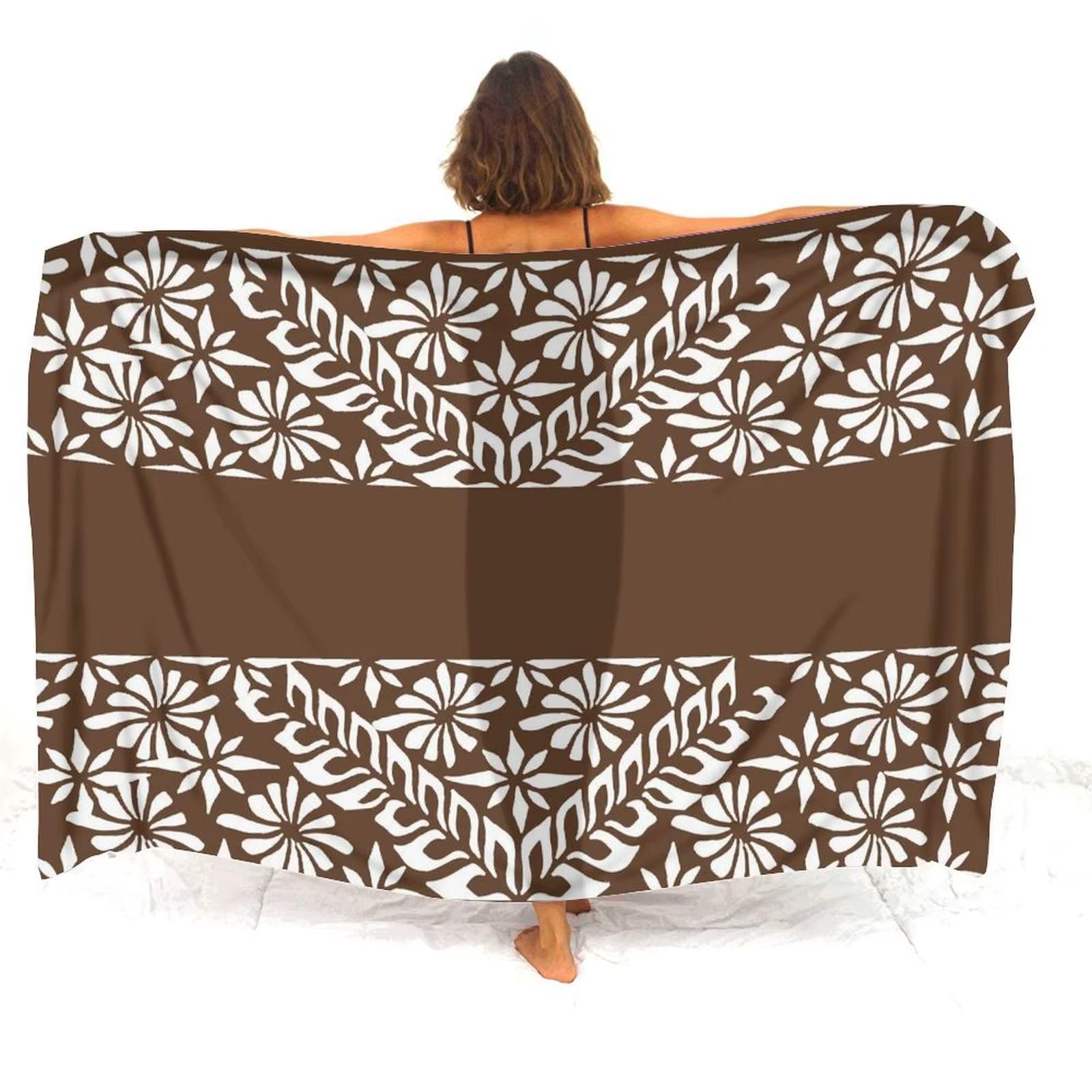 One Piece Bohemian Style Sports Beach Towel Comfortable Beach Wear Towel Polynesian Samoan Tribal Samoan Totem Tattoo Sarong 50X100CM