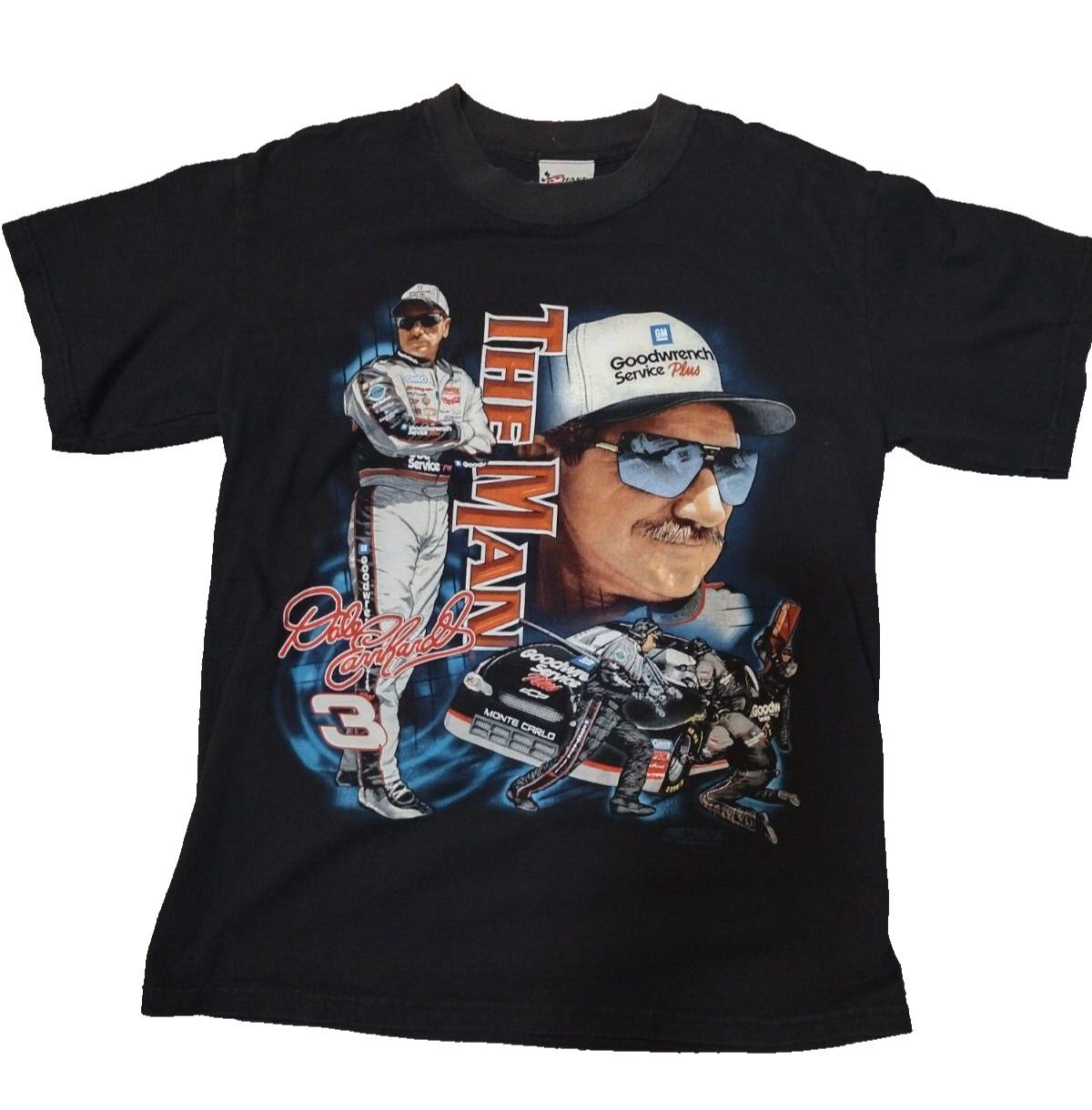 Vtg Chase Authentics DALE EARNHARDT SR The Man NASCAR mens sz M shirt Black XXL